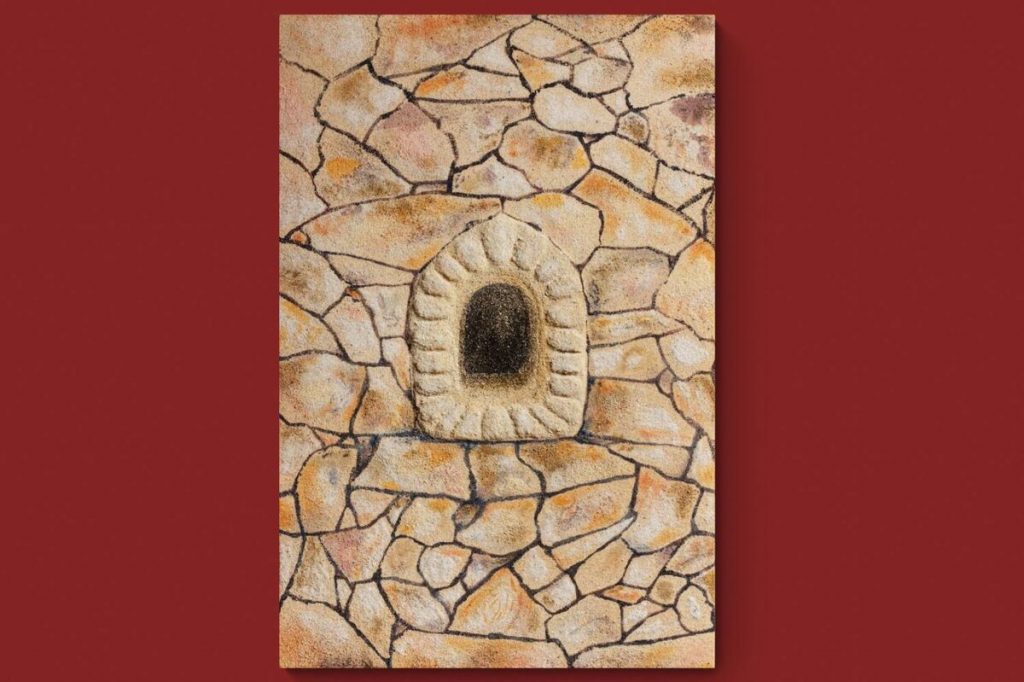 Stille Räume 4 Gemälde "Alles in Einem", Sand auf Holz, Größe: 35x50 cm