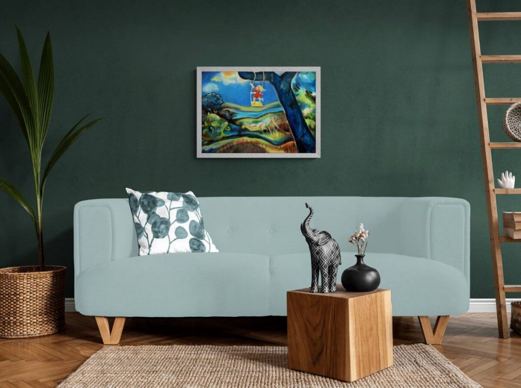 Gemälde "Gelbe Schaukel" Öl auf Leinwand, Größe 70x50 cm