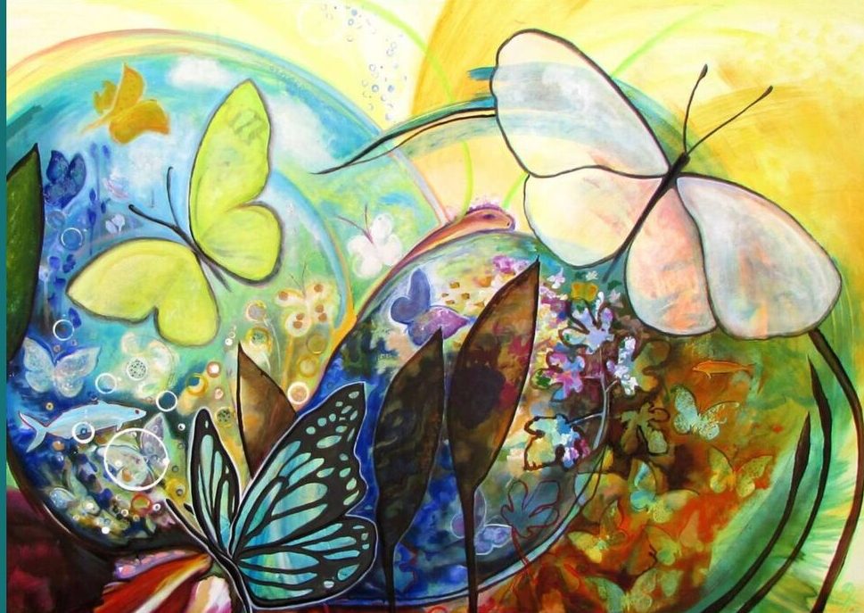 Gemälde "Schmetterlingsenergie" von Birgit Hermelig